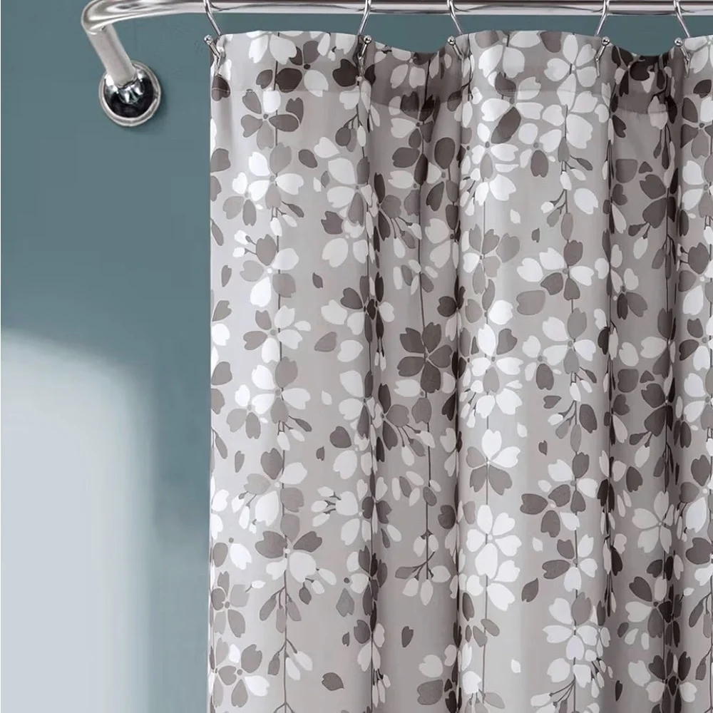 Lush Decor Weeping Flower Shower Curtain - Gray Sz 72x72 NEW